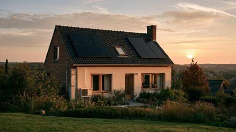 Maison rénovée au label A avec panneaux photovoltaïques et pompe à chaleur
